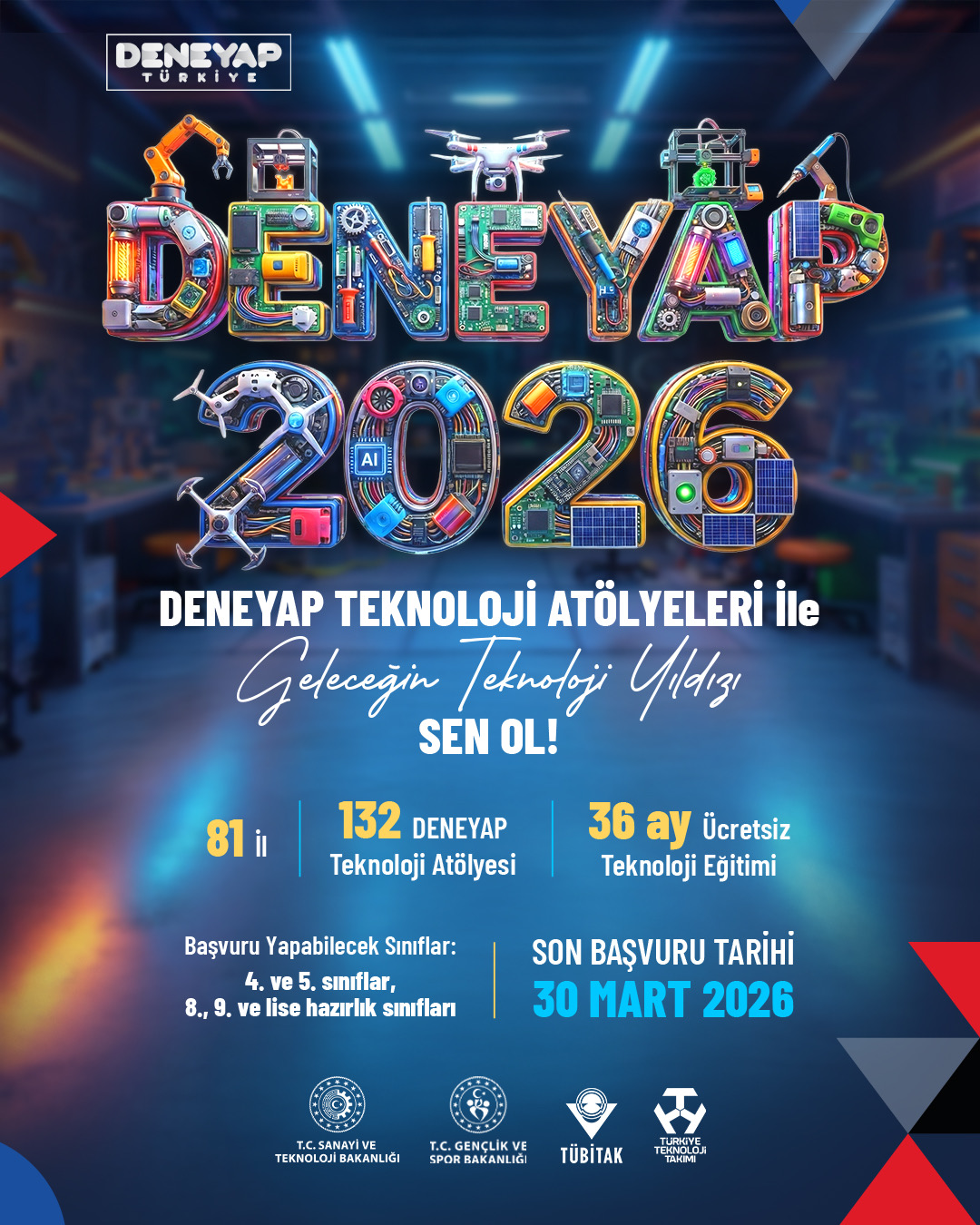 DENEYAP TÜRKİYE’DE 2026 BAŞVURULARI SÜRÜYOR !